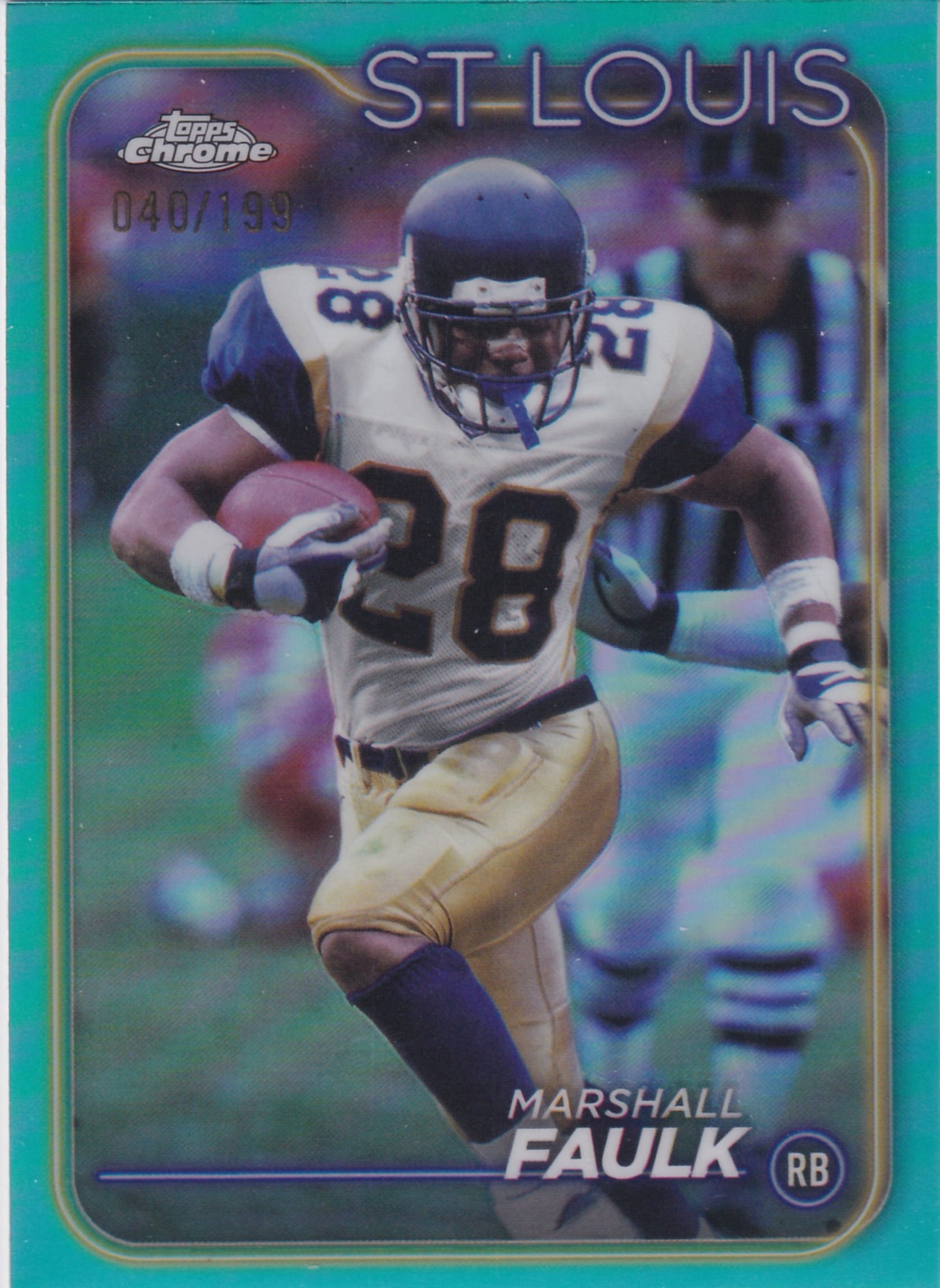 2024 Topps Chrome Marshall Faulk Aqua Sonar Refractor /199 #101