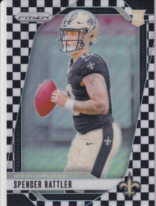 2024 Panini Prizm Spencer Rattler Black and White Checkerboard #388 (RC)