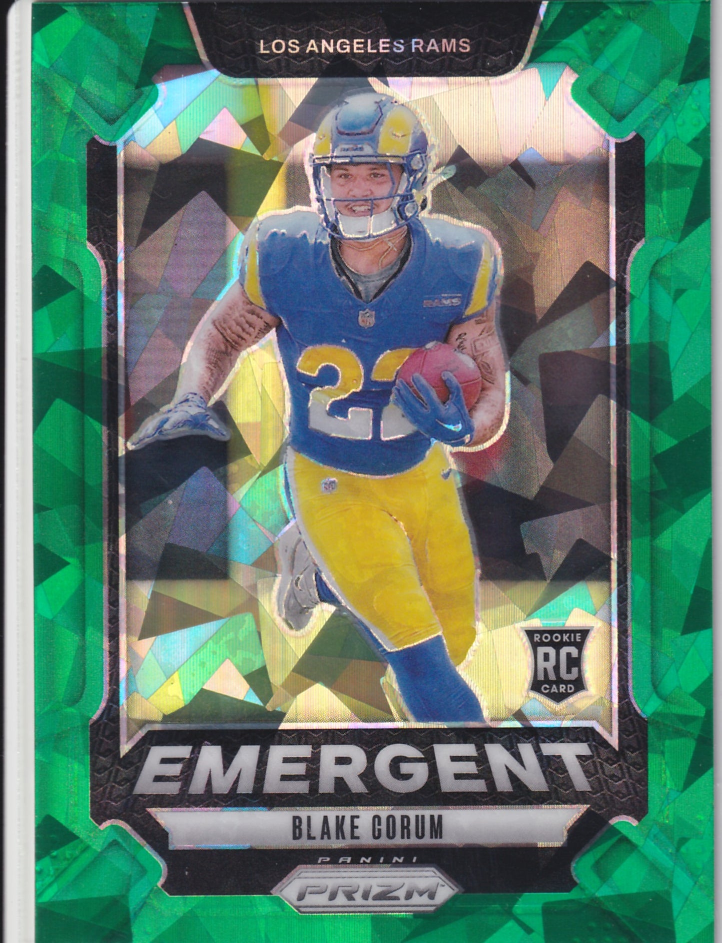 2024 Panini Prizm Blake Corum Emergent Green Cracked Ice #10