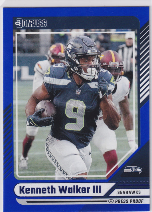 2024 Donruss Kenneth Walker III Blue Press Proof #96