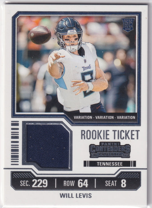 2023 Panini Contenders Will Levis Rookie Ticket Patch TS40