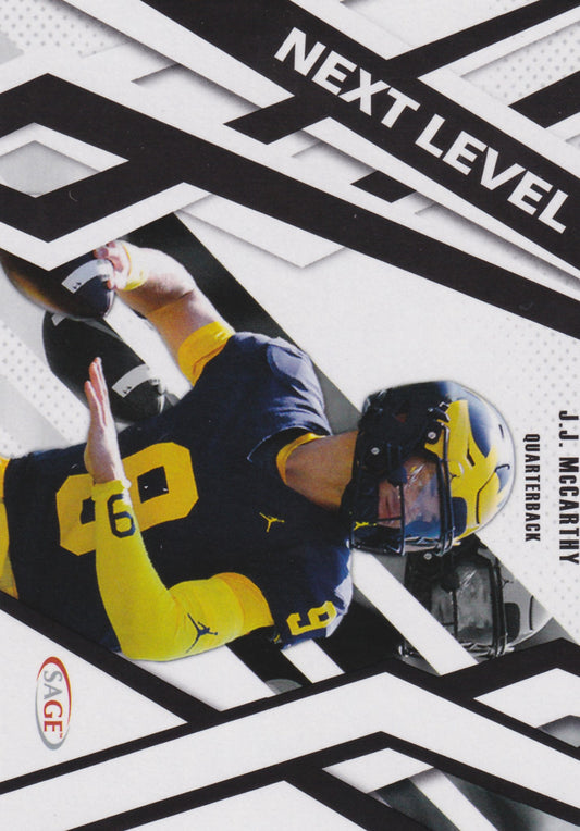 2024 Sage Football J.J. McCarthy Next Level Black #80