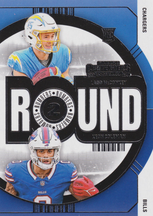 2024 Panini Contenders Ladd McConkey, Keon Coleman Round 2 #9 (RC)