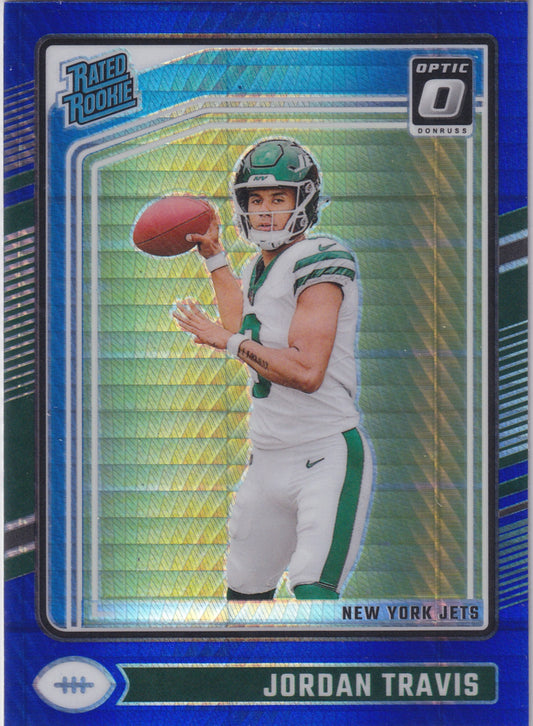 2024 Panini Donruss Optic Jordan Travis Blue Hyper #260