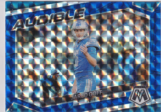 2023 Mosaic Jared Goff Audible Blue /99 #AS-JG
