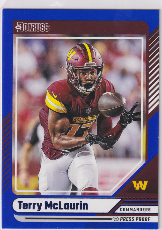 2024 Donruss Terry McLaurin Blue Press Proof #34