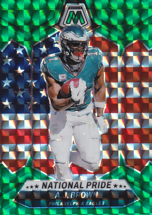 2024 Panini Mosaic A.J. Brown National Pride Green Mosaic Prizm #265