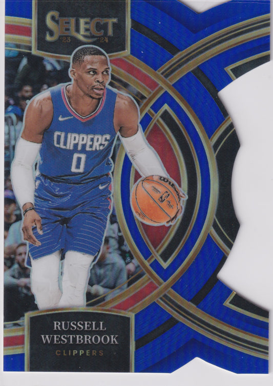 2023-24 Panini Select Russell Westbrook Blue Prizm Die Cut Premier /249 #146