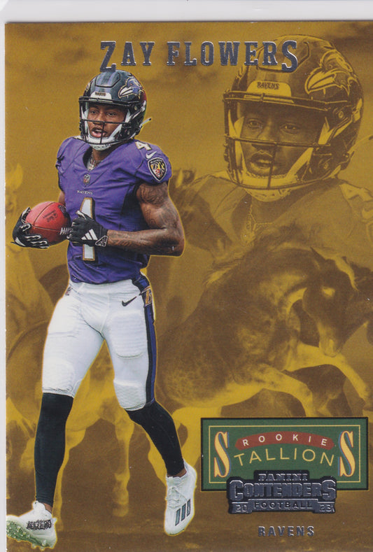 2023 Panini Contenders Zay Flowers Rookie Stallions #25