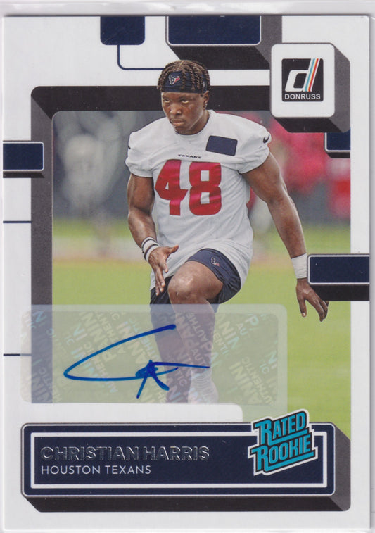 2022 Donruss Christian Harris Rated Rookie Auto #383