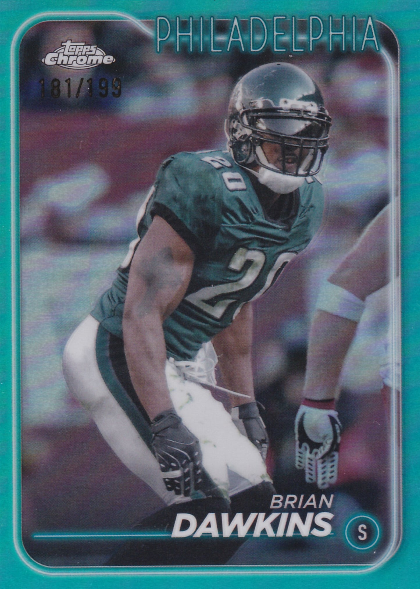 2024 Topps Chrome Brian Dawkins Aqua Refractor /199 #155