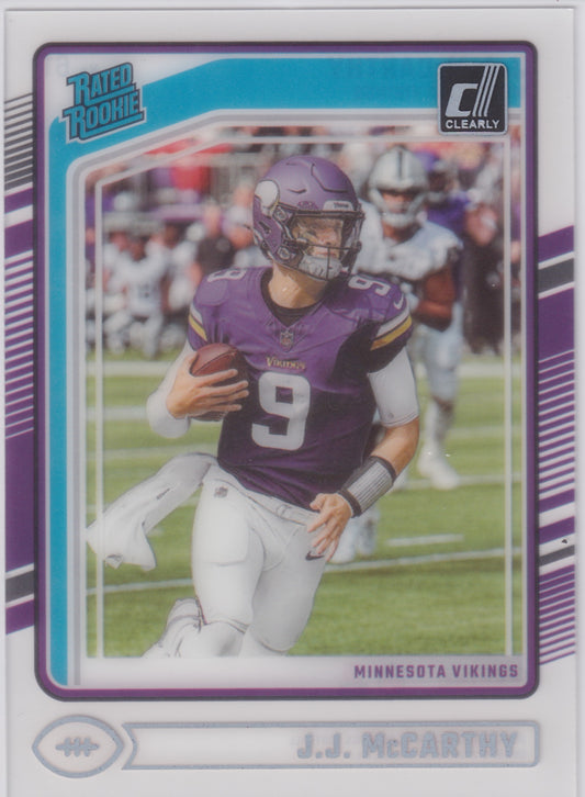 2024 Panini Donruss Clearly Rated Rookie J.J. McCarthy #61