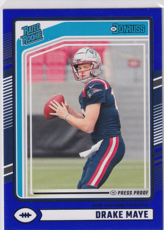 2024 Panini Donruss Drake Maye Blue Press Proof #379