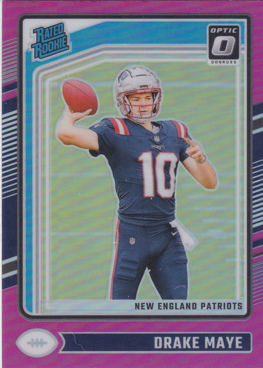 2024 Panini Donruss Optic Drake Maye Rated Rookie Pink Prizm #379