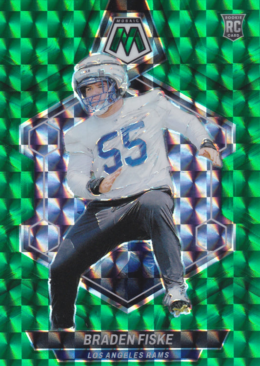 2024 Panini Mosaic Braden Fiske Green Mosaic Prizm #339 (RC)