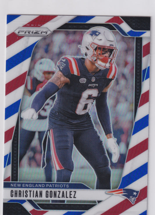 2024 Panini Prizm Christian Gonzalez Red White and Blue #198