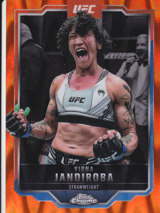 2025 Topps Chrome UFC Virna Jandiroba Orange Refractor /25 #123